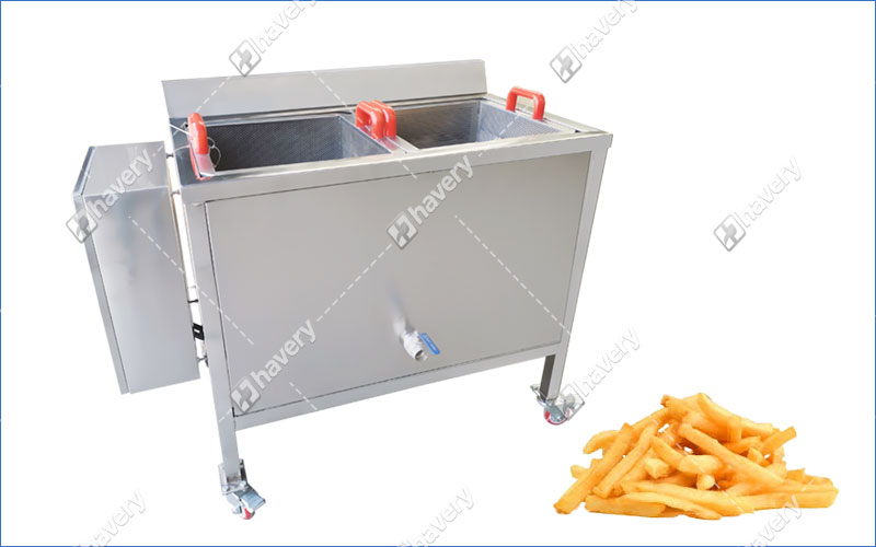commercial french fries frying machine with dual baskets