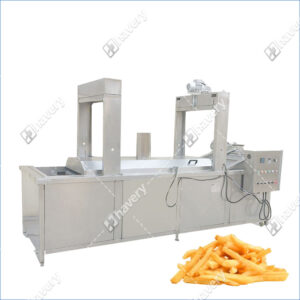 industrial continuous french fries frying machine controls heat