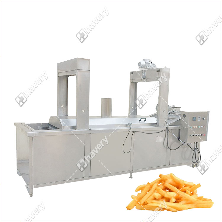 industrial continuous french fries frying machine controls heat