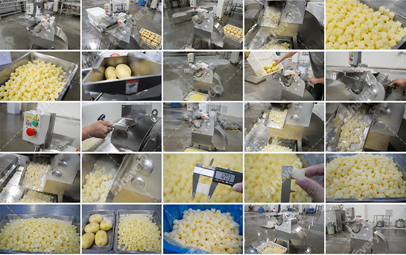 Commercial Potato Cube Cutter Machine with Adjustable Size potato cube cutter machine details
