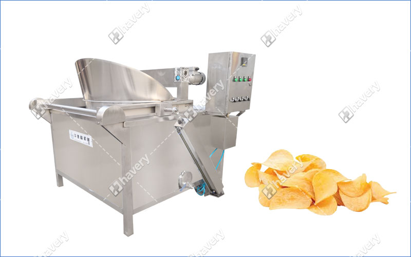 Round Pot Potato Chips Frying Machine For Batch Chips Making round pot potato chips frying machine