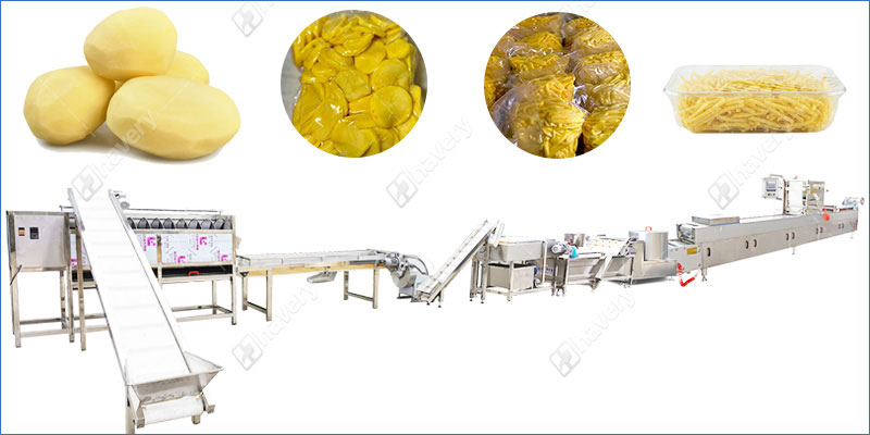 Potato Peeling and Cutting Packing Machine for Fresh Veggie Supply potato washing peeling cutting and packing machine